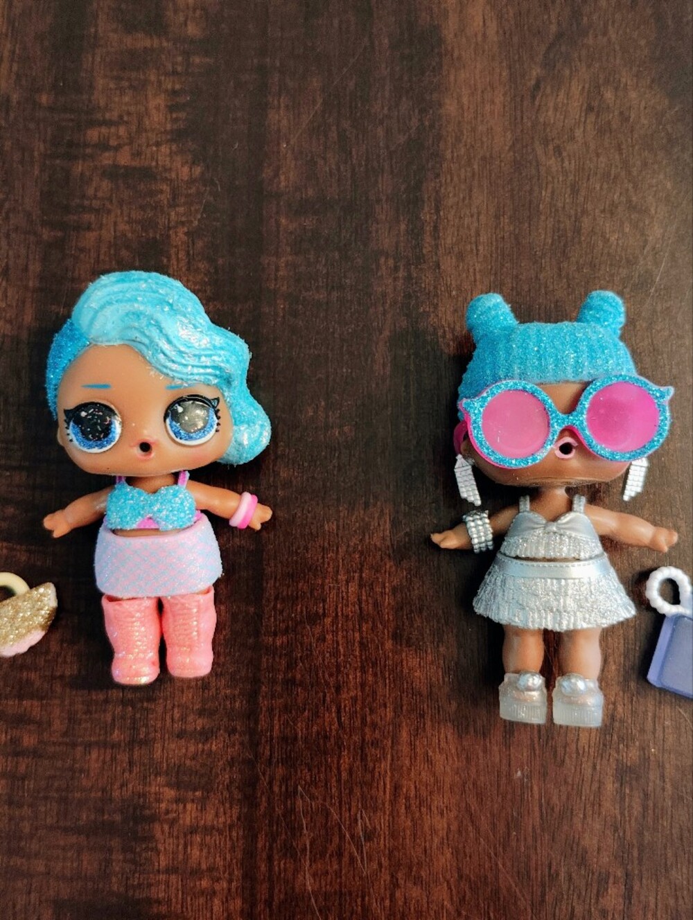 L.O.L. Surprise! Blue Glitter Hair Dolls with Pink & Silver Outfits - 2 Pack